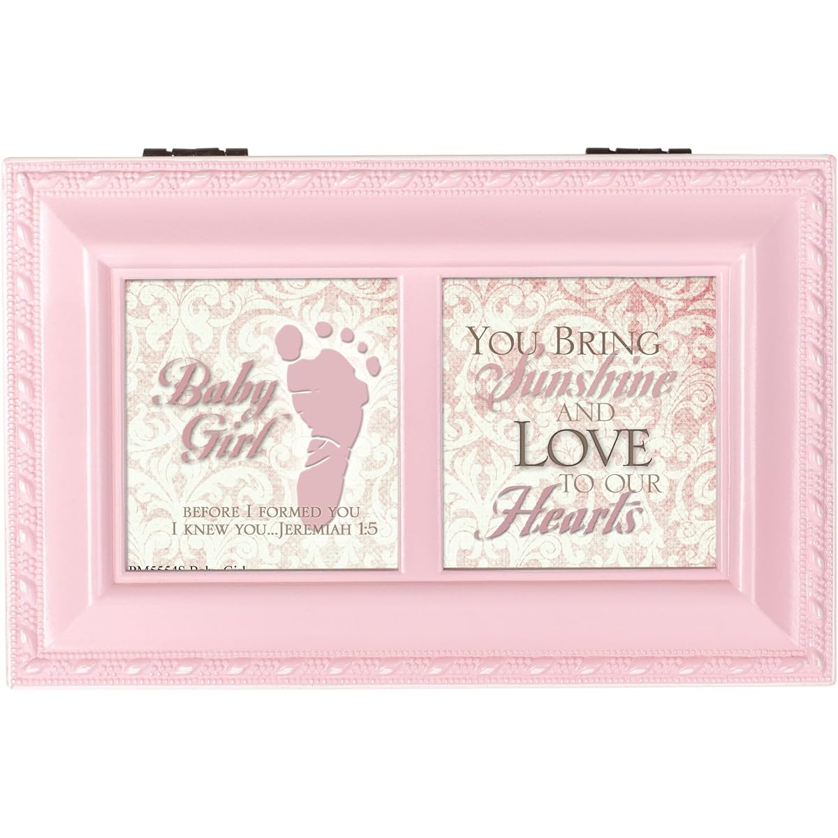 Cottage Garden Baby Girl Distressed Pink Petite Music Box / Jewellery Box Plays Jesus Loves Me