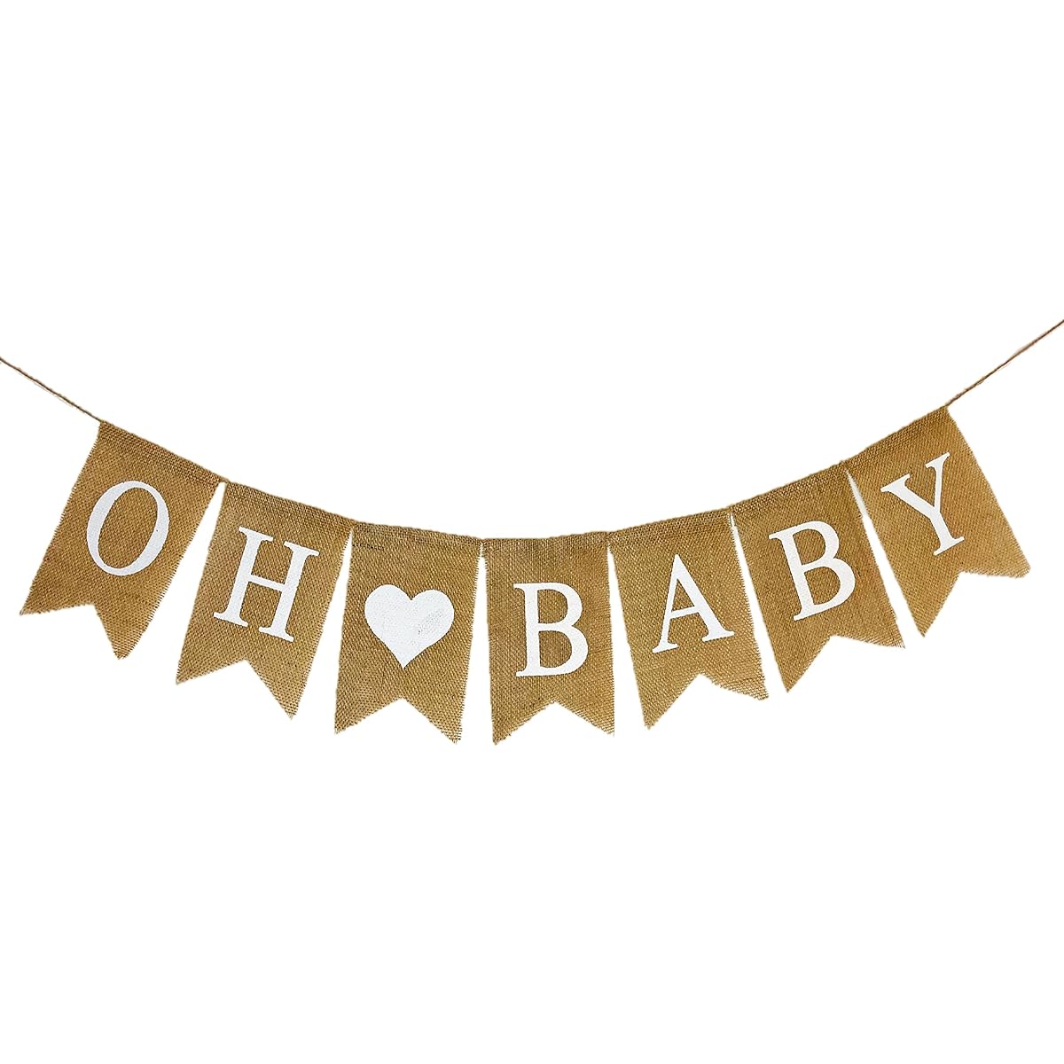 Shimmer Anna Shine Oh Baby Burlap Banner for Baby Shower Decorations and Gender Reveal Party