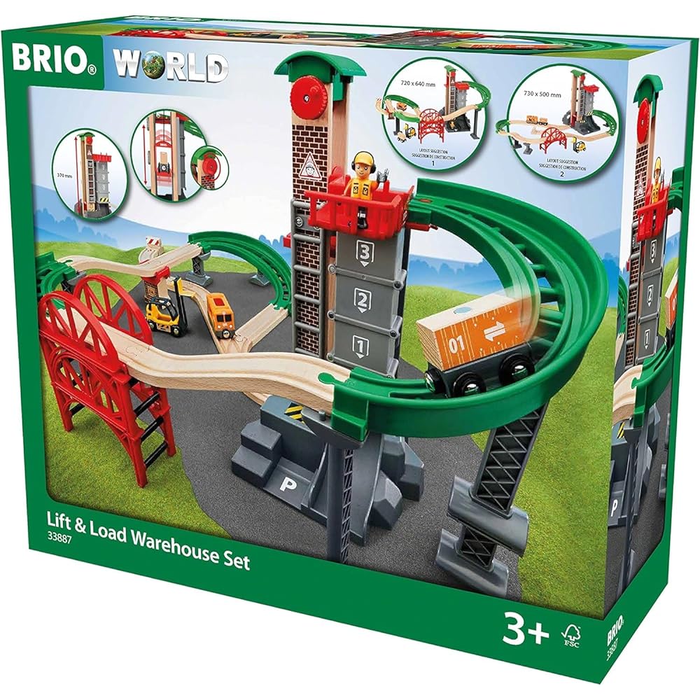 BRIO WORLD Warehouse Rail Set Ages 3+ (Train Toy Wooden Rail) 33887