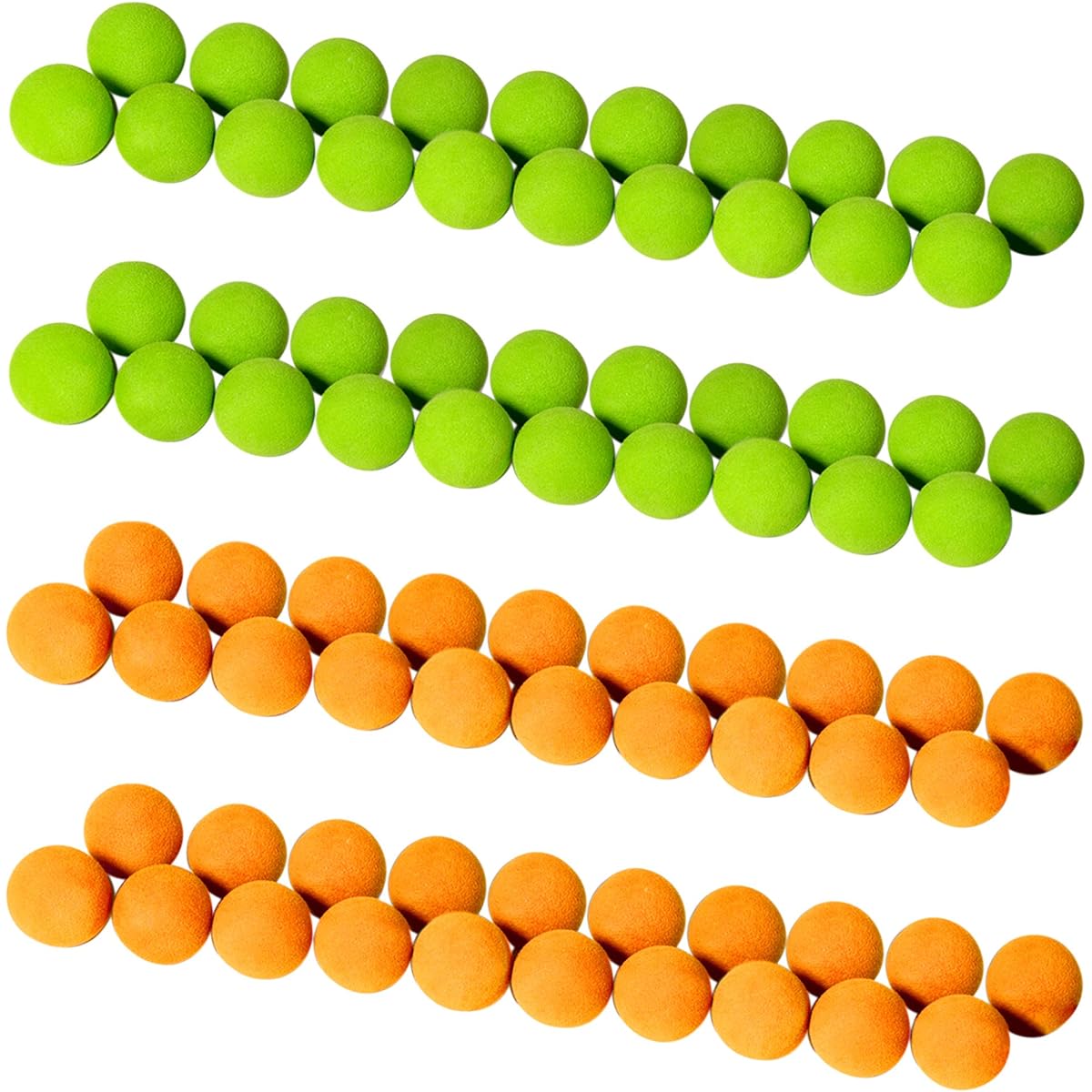GoSports Foam Fire Replacement Balls - Pack of 80 (40 Green + 40 Orange)