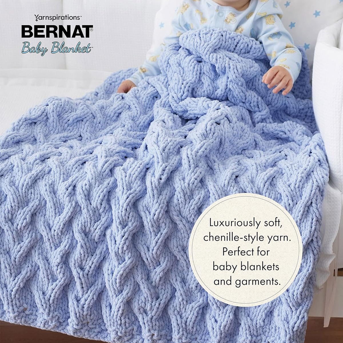 Bernat Baby Blanket Cloud Nine Yarn - 2 Pack of 300g/10.5oz - Polyester - 6 Super Bulky - 220 Yards - Knitting/Crochet