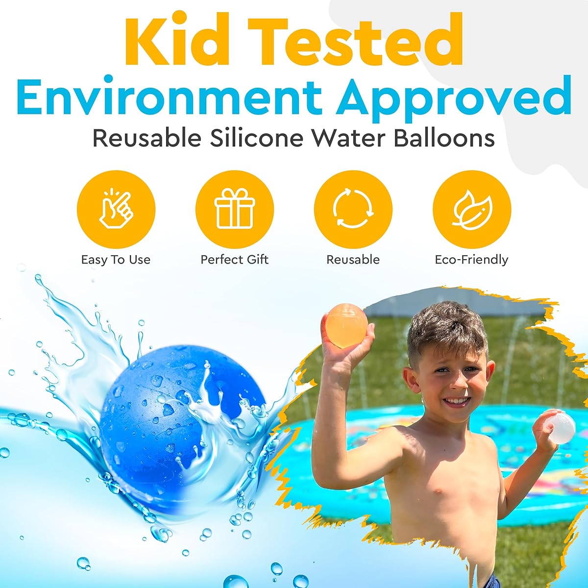 Reusable Water Balloons (12) | Refillable Water Balloons for Kids | Reusable Water Balloons for Kids | Magnetic Water Balloons | Silicone Water Balloons | Silicone Reusable Water Balloons | Aqua Balls