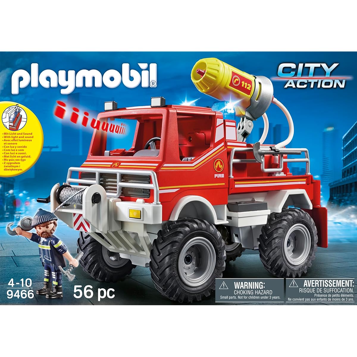 Playmobil 9466 City Action Fire Truck - Cable Winch and Foam Cannon