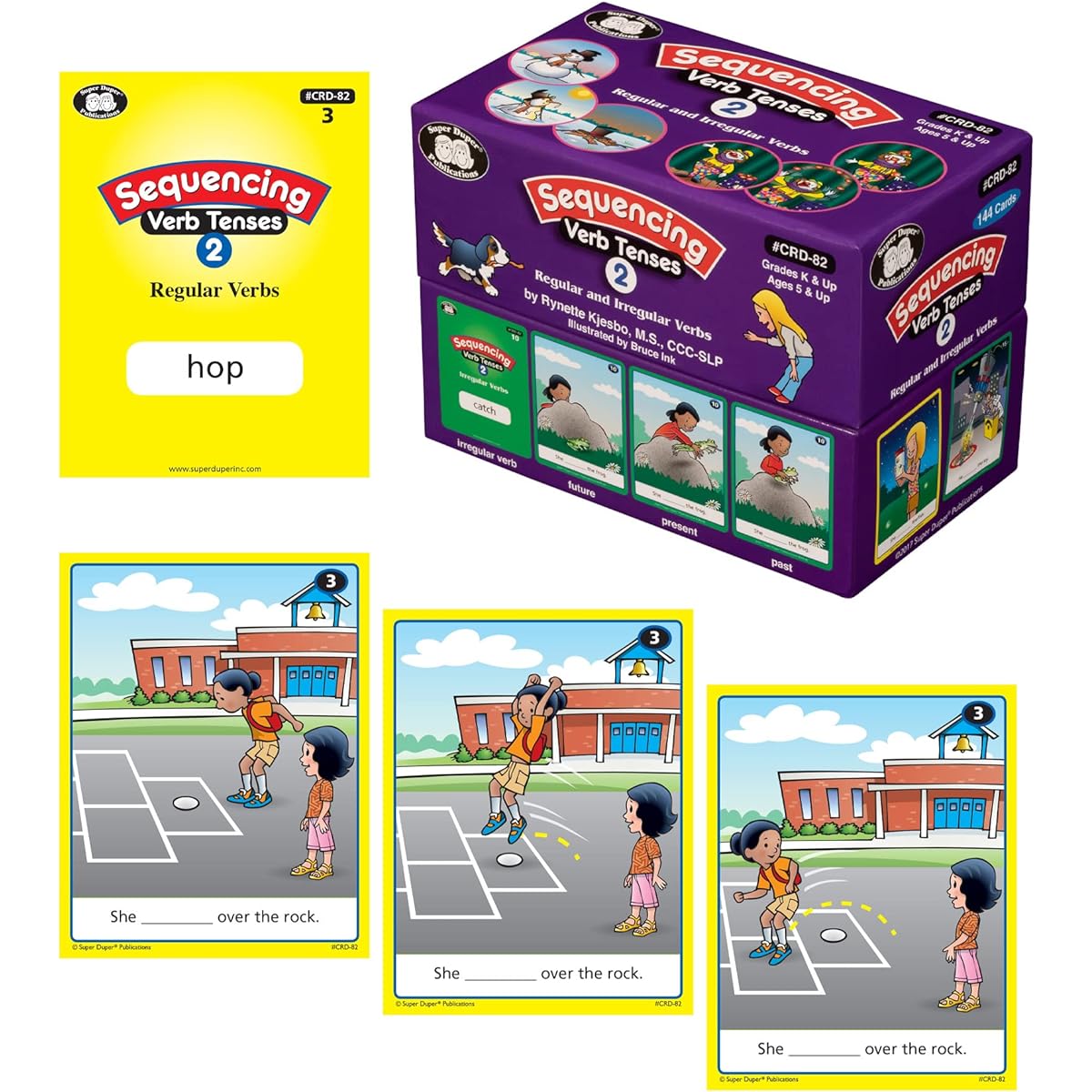 Sequencing Regular and Irregular Verb Tenses Set 2 Fun Deck Flash Cards Early Reader - Super Duper Educational Learning Toy for Kids
