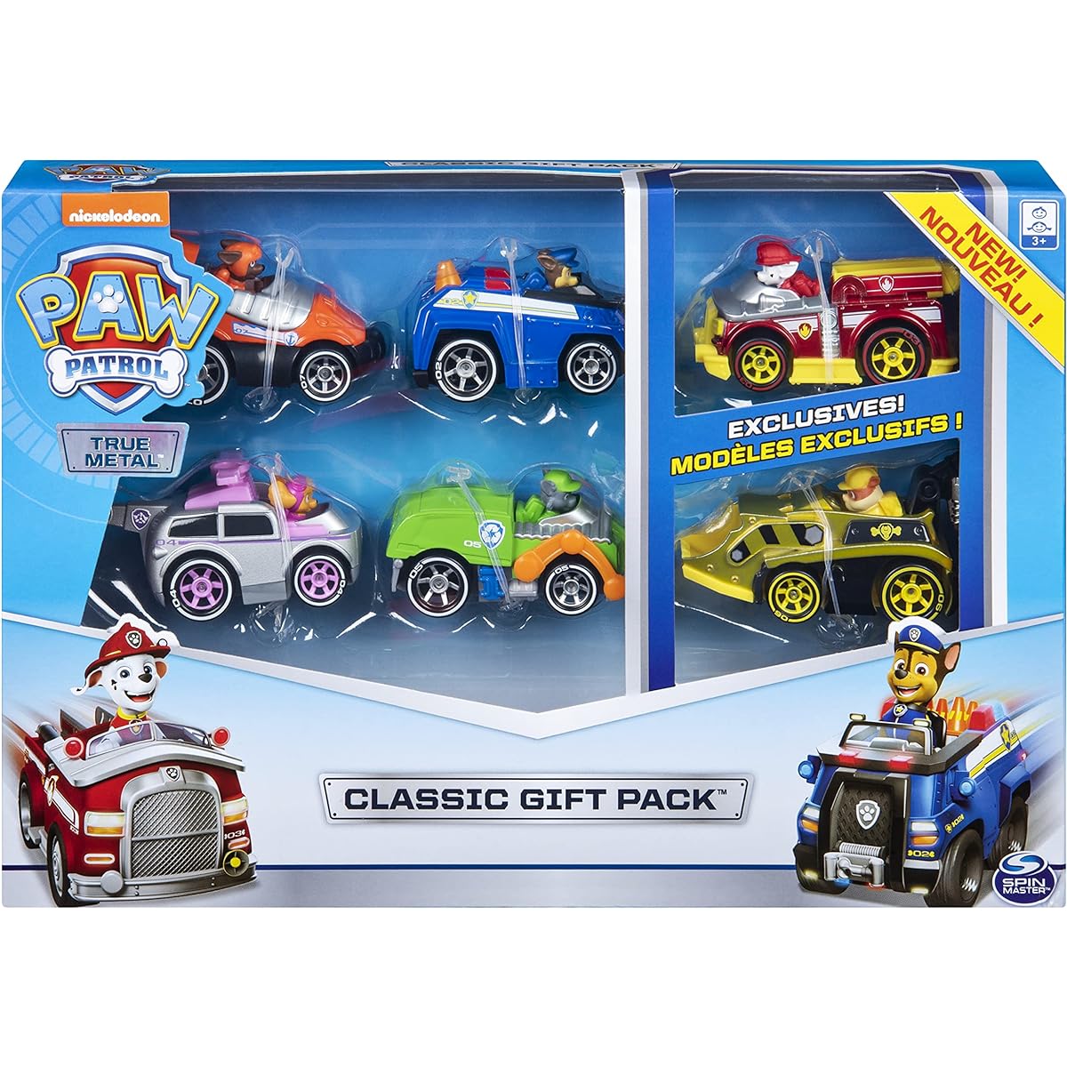 Paw Patrol, True Metal Classic Gift Pack of 6 Collectible DIE-CAST Vehicles, 1: 55 Scale