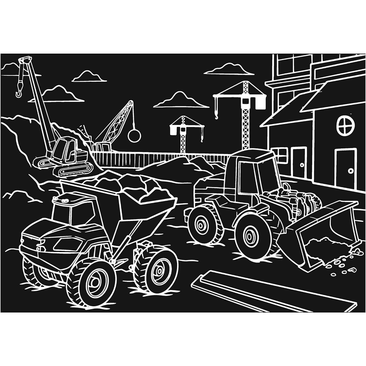Chalkboard Color Placemats Set of 4 Action Structures Robot Fire Engine Train