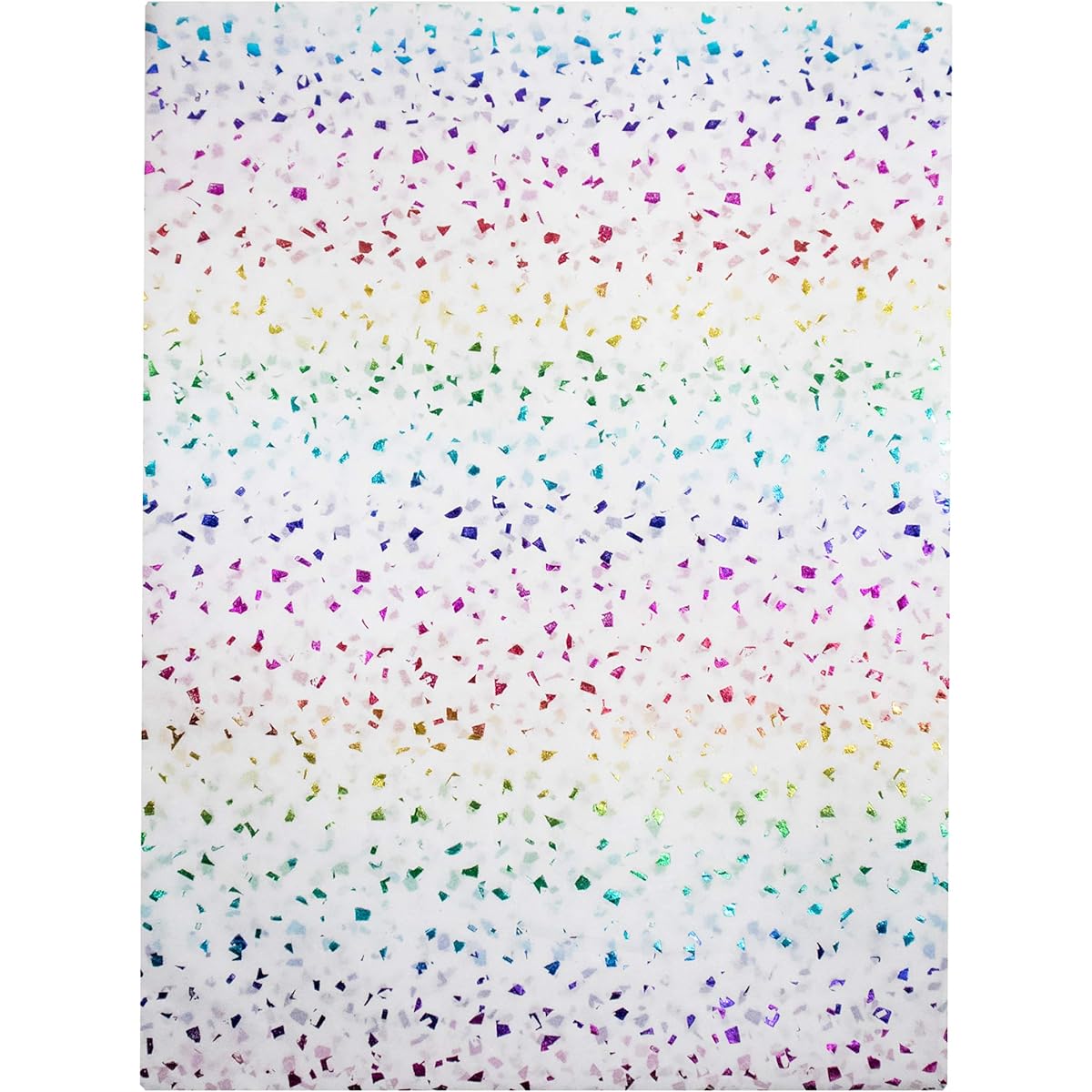 Made in the USA 50 Pieces Hot Stamp Glitter Gift Tissue Paper Pack 20 x 30 inches (White Confetti)