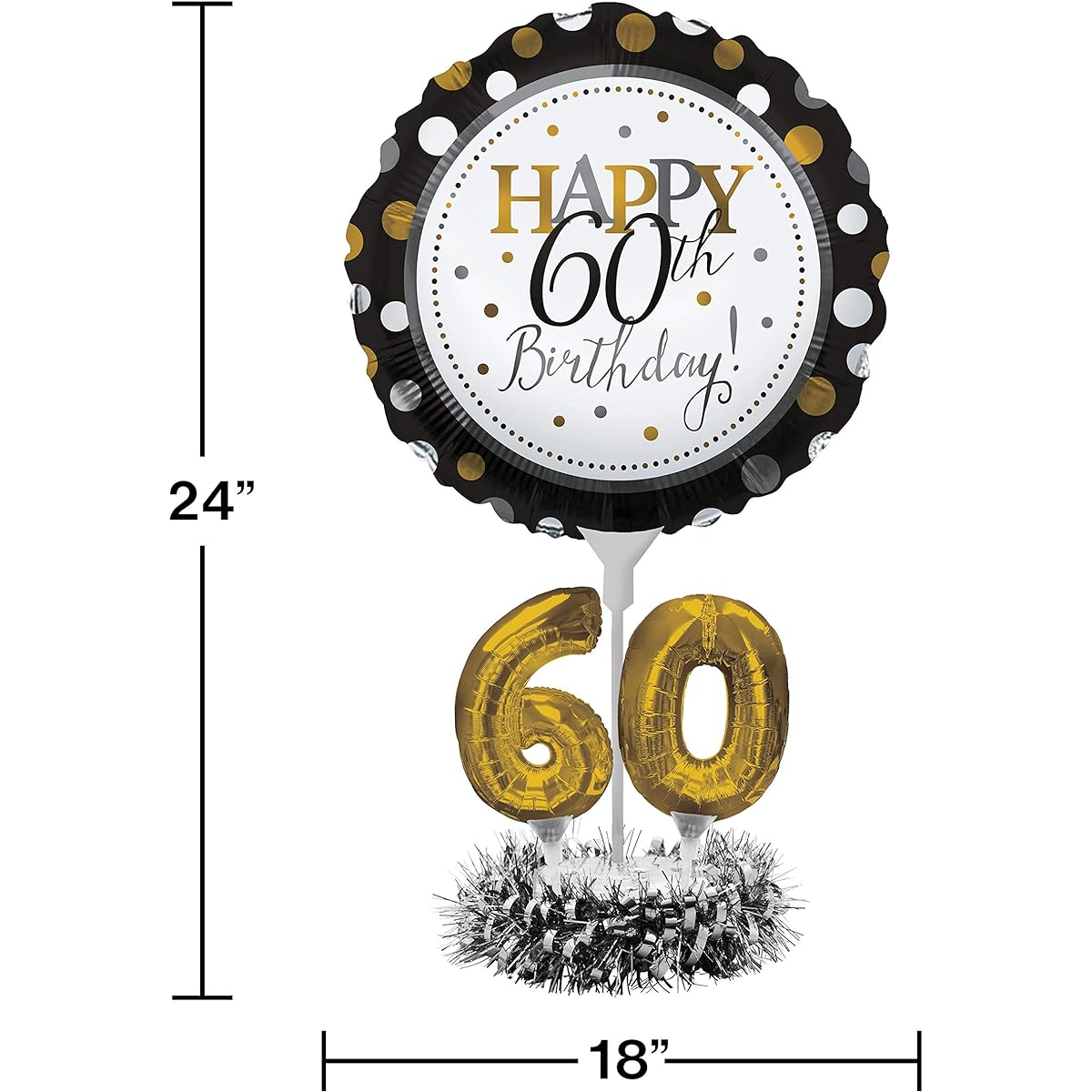 (Happy 60th Birthday) - Balloon Centrepiece Kit