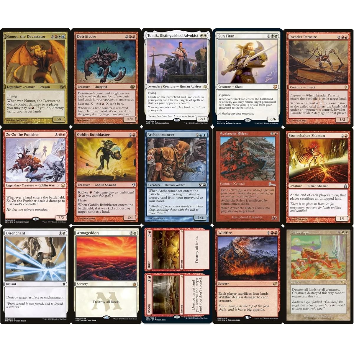Elite Commander Land Destruction Deck Jekai Red Blue White EDH Numot The Devastator 100 Card Custom Magic the Gathering Deck Very Powerful!