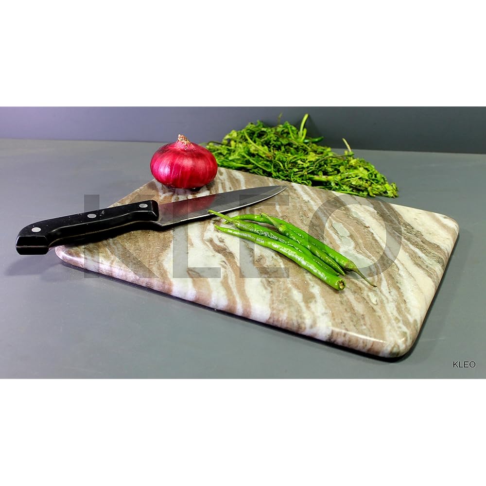KLEO Chopping Board - Handmade Rectangle Shape White Marble 23cm x 46cm - Cheese Platter Kitchenware Wine Serveware Birthday Anniversary Corporate Gift