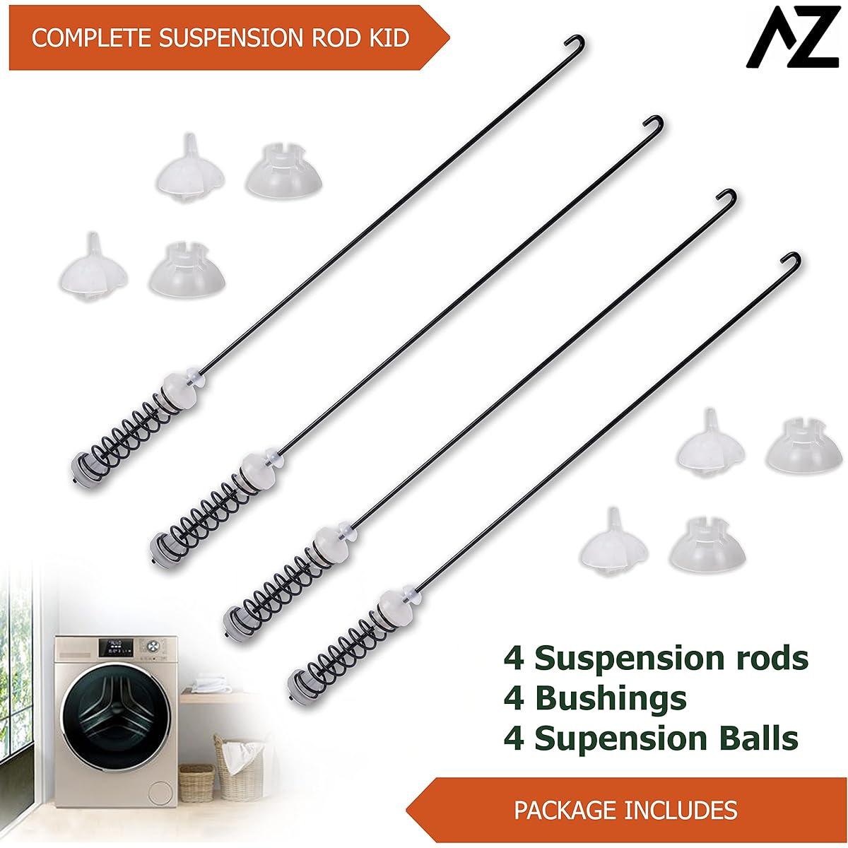 AZ4U Washer Suspension Rod 4 Pieces Whirlpool WTW5000DW0 WTW5000DW1 WTW5000DW3 WTW5000DW2 Maytag MVWX655DW1 MVWC565FW2 MVWC565FW0 MVWC565FW1 MVWC555DW1 MVWX6 55DW0 MVWX655DW2 MVWC5 55DW0 washer