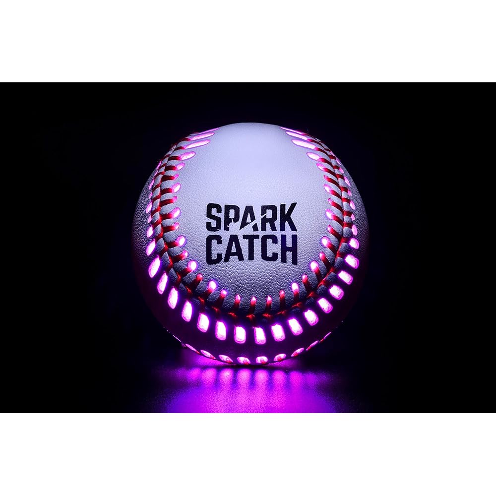 Spark Catch (Spark Catch) LED light emitting baseball ball Built-in LED light Same weight and size as a hard ball Uses genuine leather Ideal for night play and catch ball