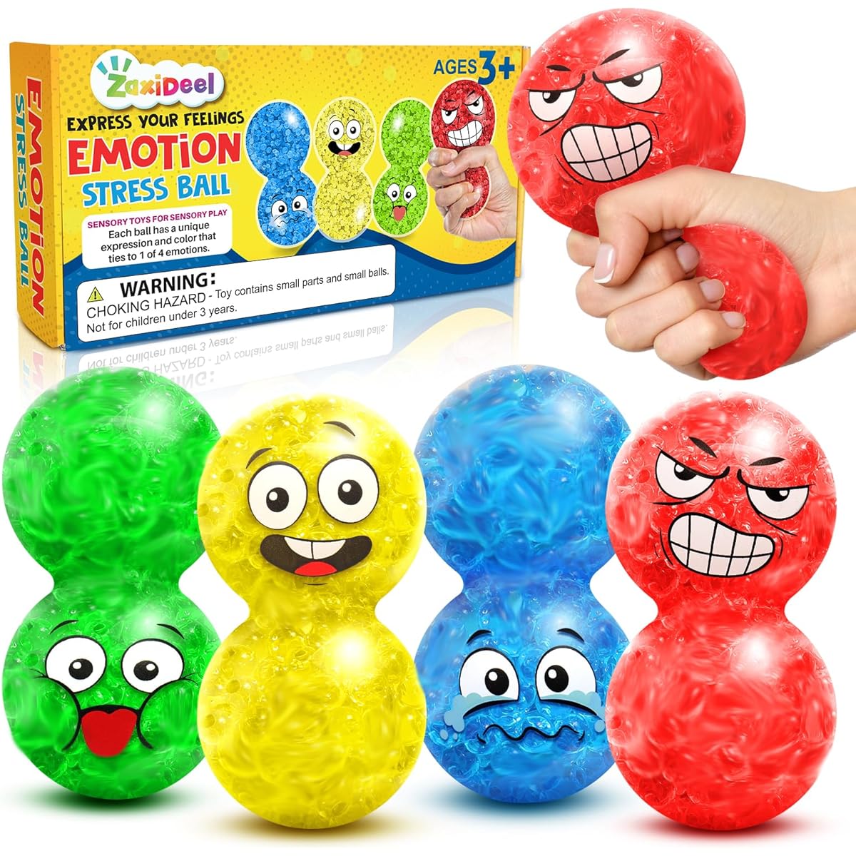 Squishy Sensory Toys for Kids and Adults - Emotion Fidget Toys, Express Your Feelings, Stress Balls, Therapy, Anxiety Relief Toys, Calm Corner Supplies, Fidgets for Students in the Classroom