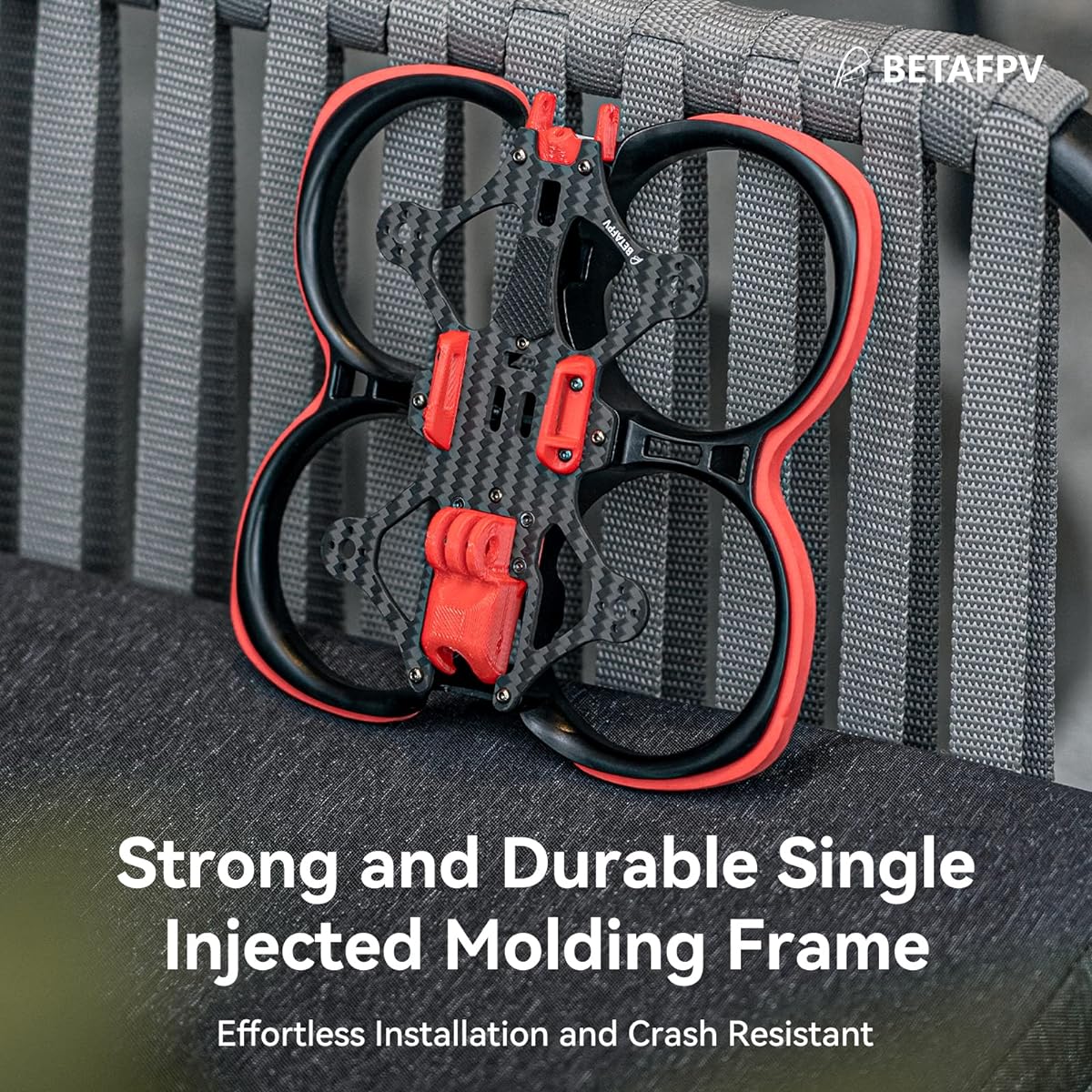 BETAFPV Pavo25 Frame Kit Black PA12 Carbon Fiber Reinforced Brace CNC Vista Adapter Camera Mount 108mm Frame Kit Easy Installation for 2.5" Cinewhoop Drone Quad SMO 4K DJI Action 2
