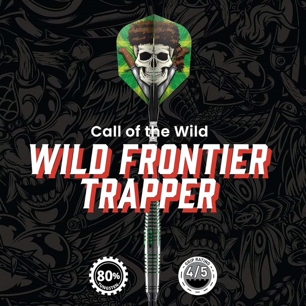 shot! Darts Wild Frontier Trapper Soft Tip Dart Set Front Weight 80% Tungsten Barrel