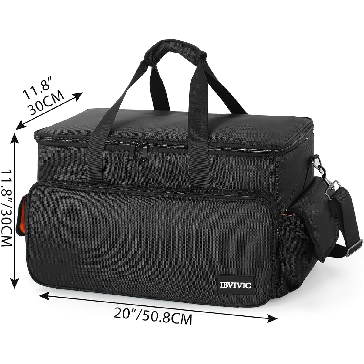 IBVIVIC Gig Band Cable File Bag with Adjustable Dividers DJ Cable Gig Bag for Cables, Cords, DJ Gear and Musician Accessories 20" x 12" x 12"