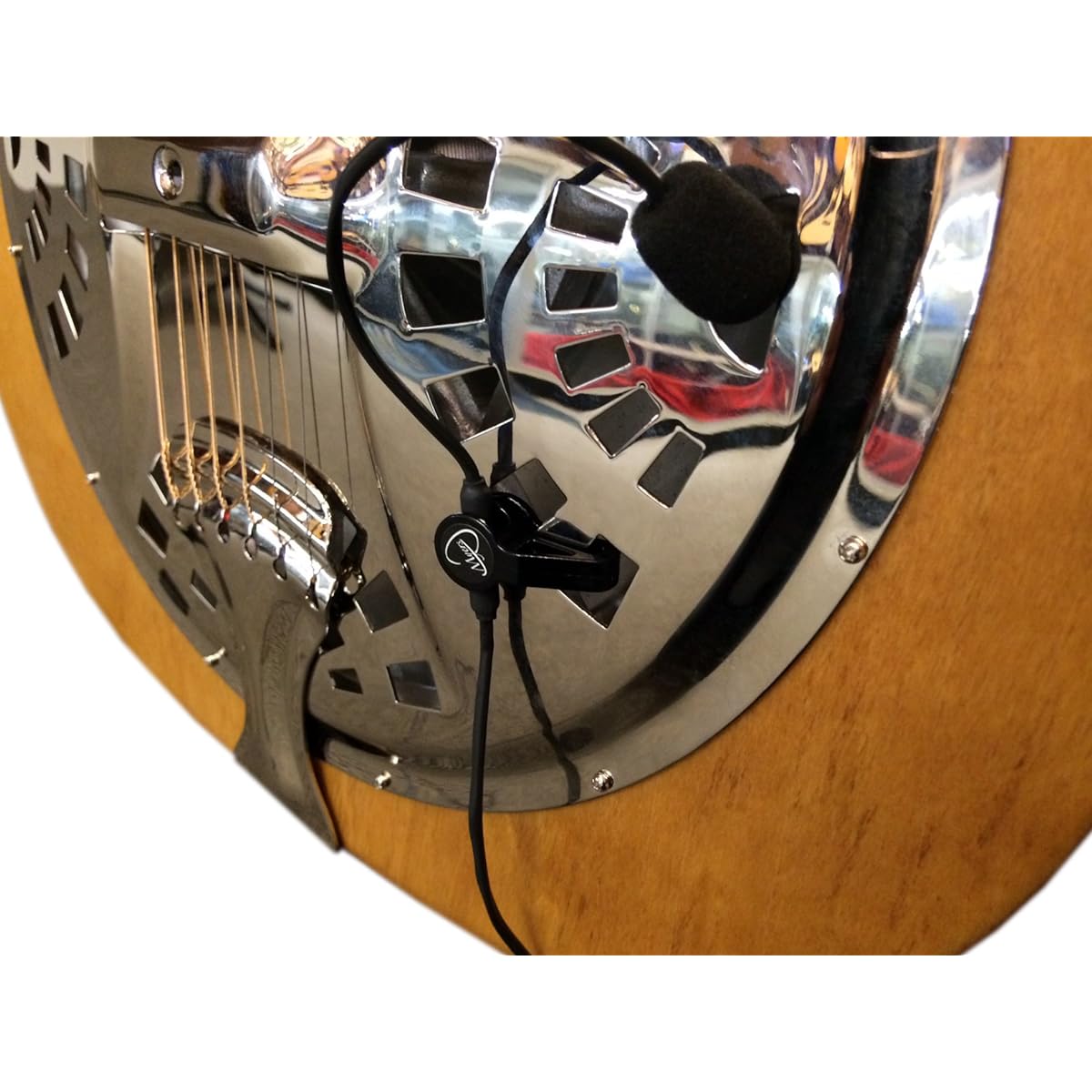 FEATHER TRICONE METAL BODY RESONATOR GUITAR Flexible MICRO-Gooseneck by Myers pickups