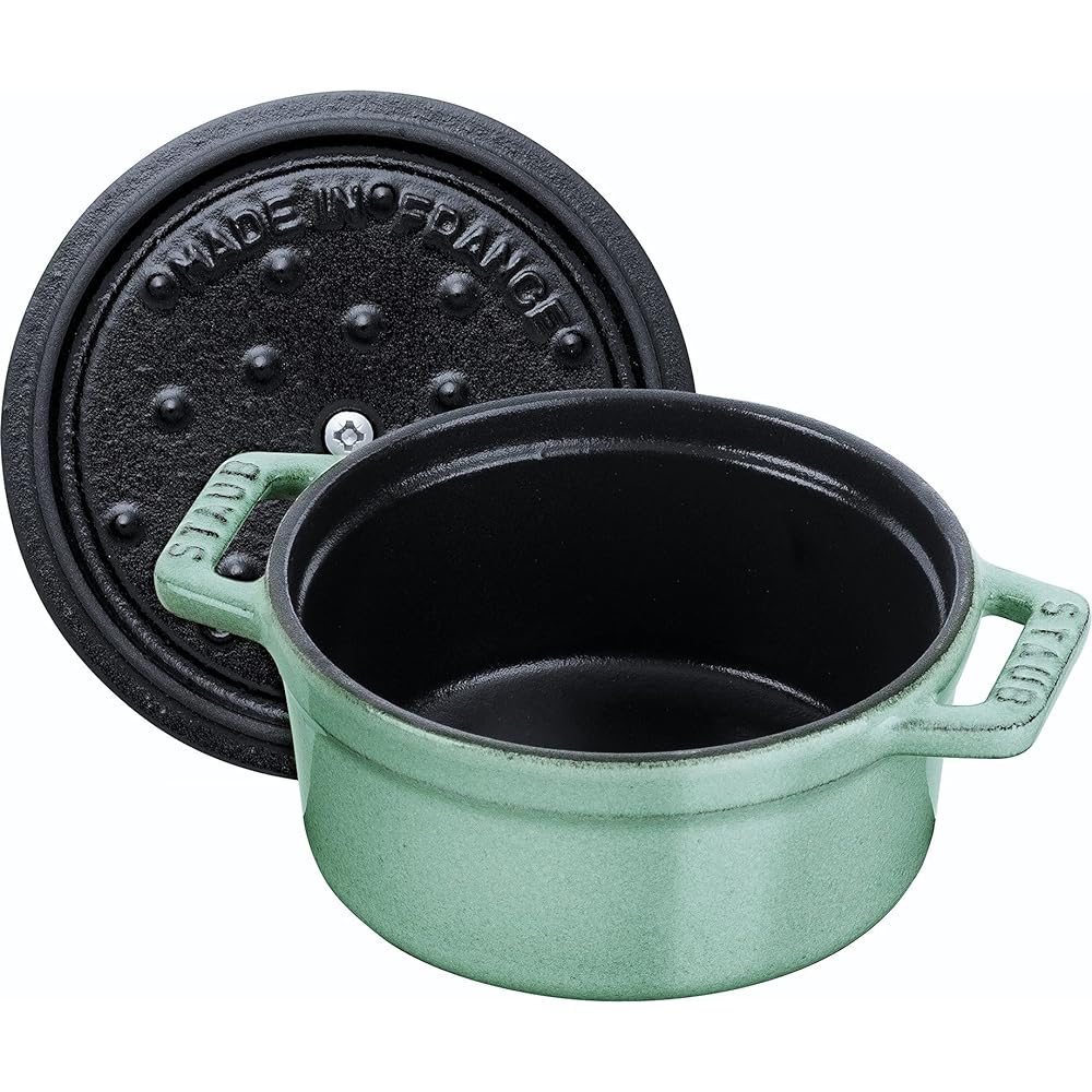 staub "Mini Pico Cocotte Round Sage Green 10cm" Small Hand Cast Enamel Pot [Authorized Japanese Product] La Cocotte Round 40508-702