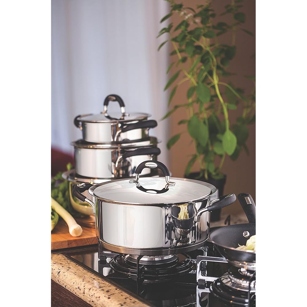 Tramontina Two-handed Pot (Casserole) Duo Silicone 20cm 18-10 Stainless Steel Dishwasher Safe Gas IH Compatible Made in Brazil 62483/200 TRAMONTINA