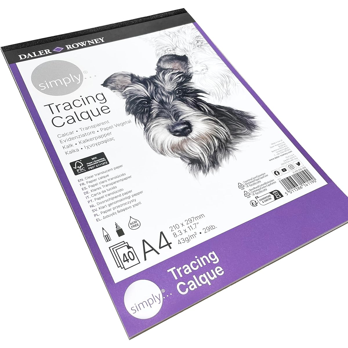 Daler Rowney Tracing Paper Pad 43gsm 40 Pages A4 Portrait