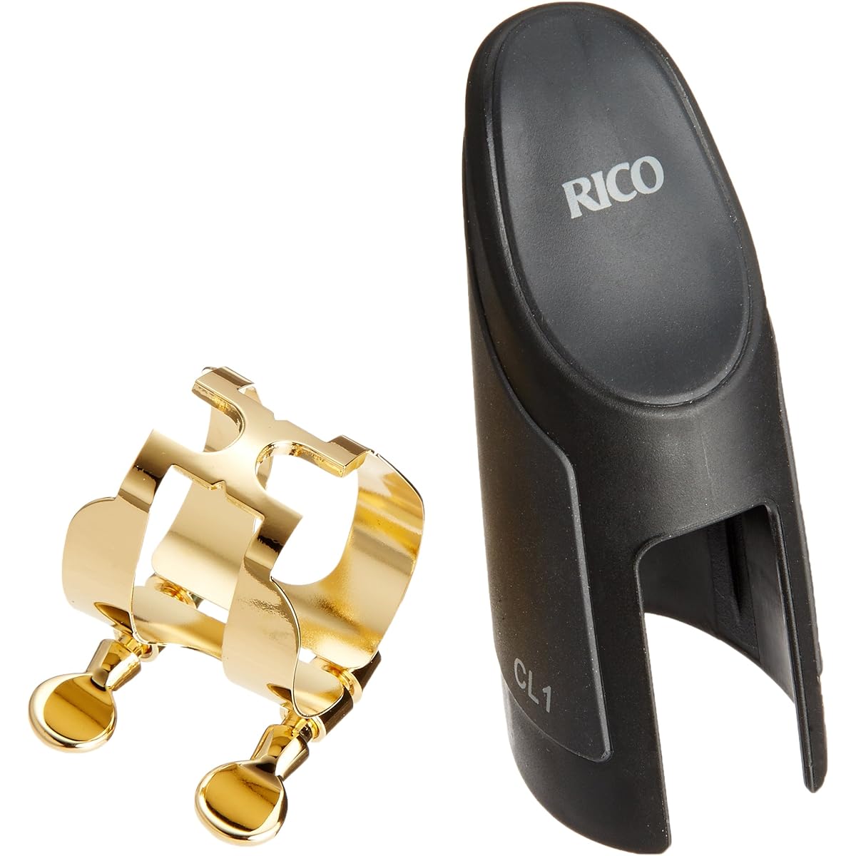 RICO ligature rubber clarinet custom gold plated (with plastic cap) HCL1GEX