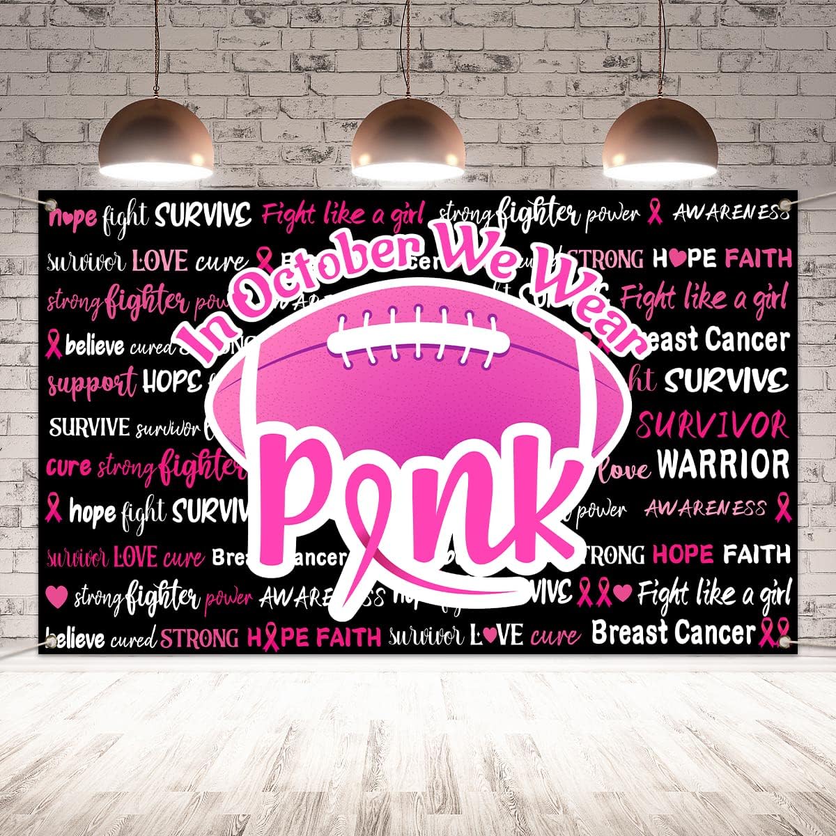Breast Cancer Awareness Backdrop for October Shooting Pink Banner Pink Ribbon Breast Cancer Awareness Decorations and Supplies for Home