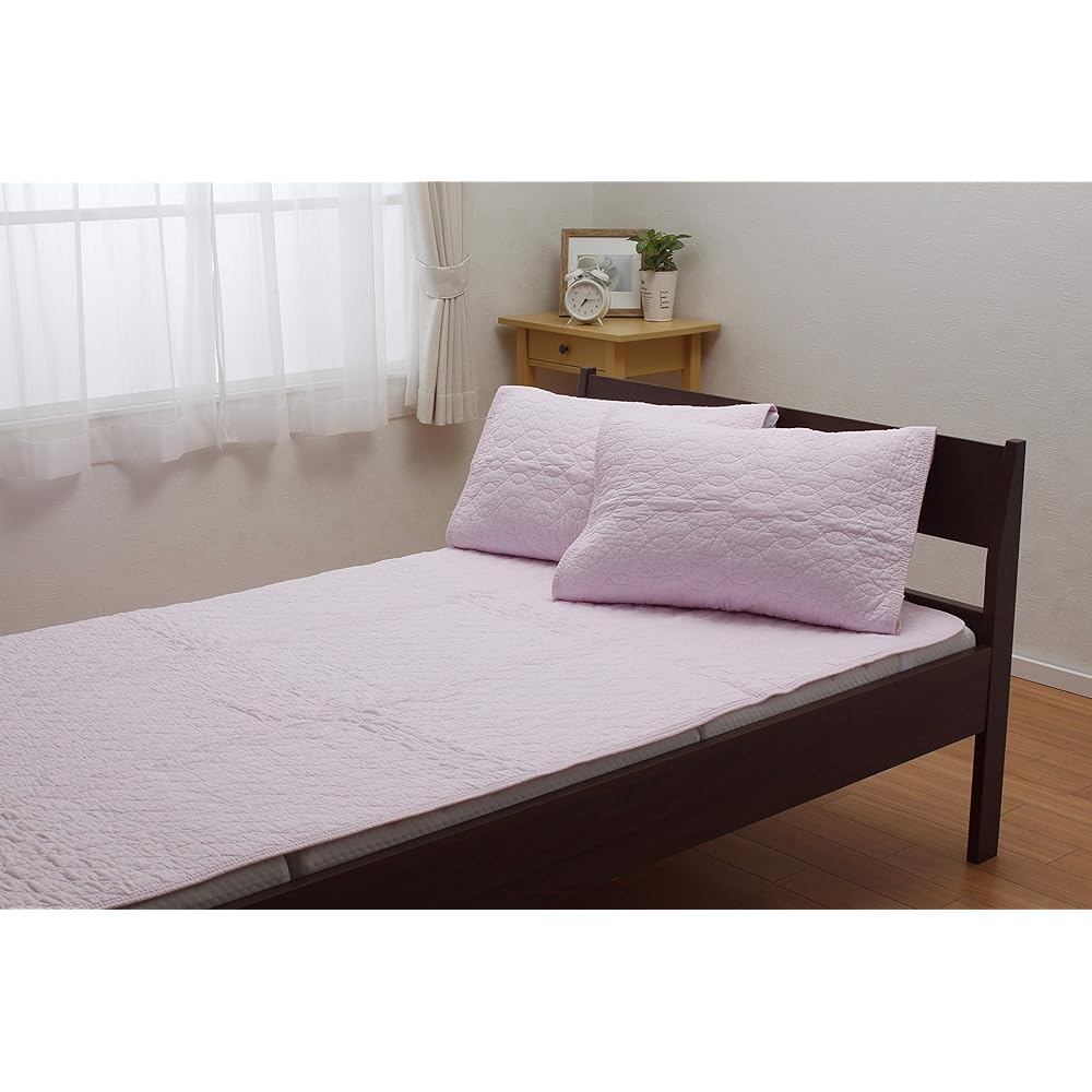 Nishikawa [Nishikawa] Bed Pad, Pink Queen, 100% Cotton, Washable, Made of Soft Absorbent Cotton, Sweat Absorbent, Moisture Absorbent, 5TN-CK183Q