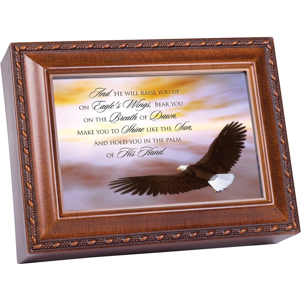 Eagle's Wings Woodgrain Music Box Plays Eagle's Wings