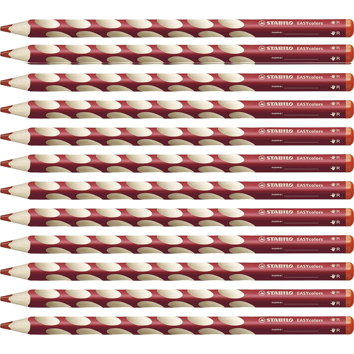 STABILO EASYcolors Coloring Pencils, Right Handed, Pack of 12, Cherry Red
