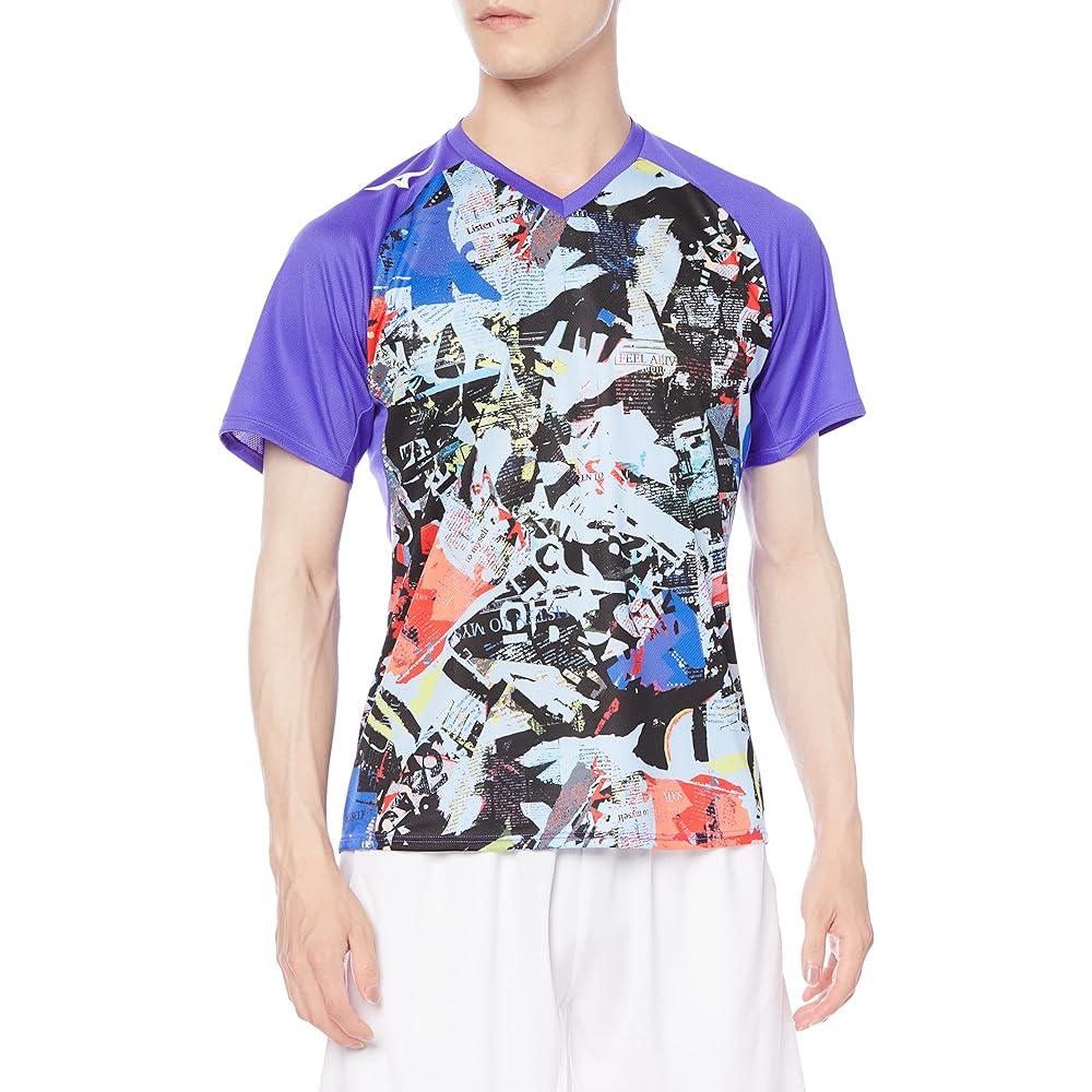 [Mizuno] Table Tennis Wear Game Shirt V-Neck Short Sleeve Sweat Absorbent Quick Drying JTTA Red 82JA1501
