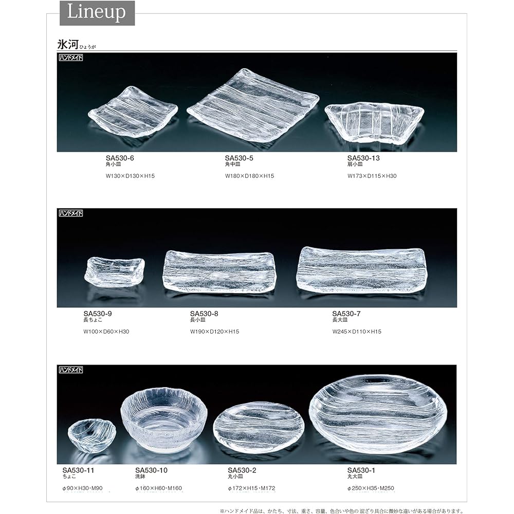 Toyo Sasaki Glass Nagachoko Glacier Made in Japan Set of 5 Clear Approx. 10 x 6 x 3 cm SA530-9