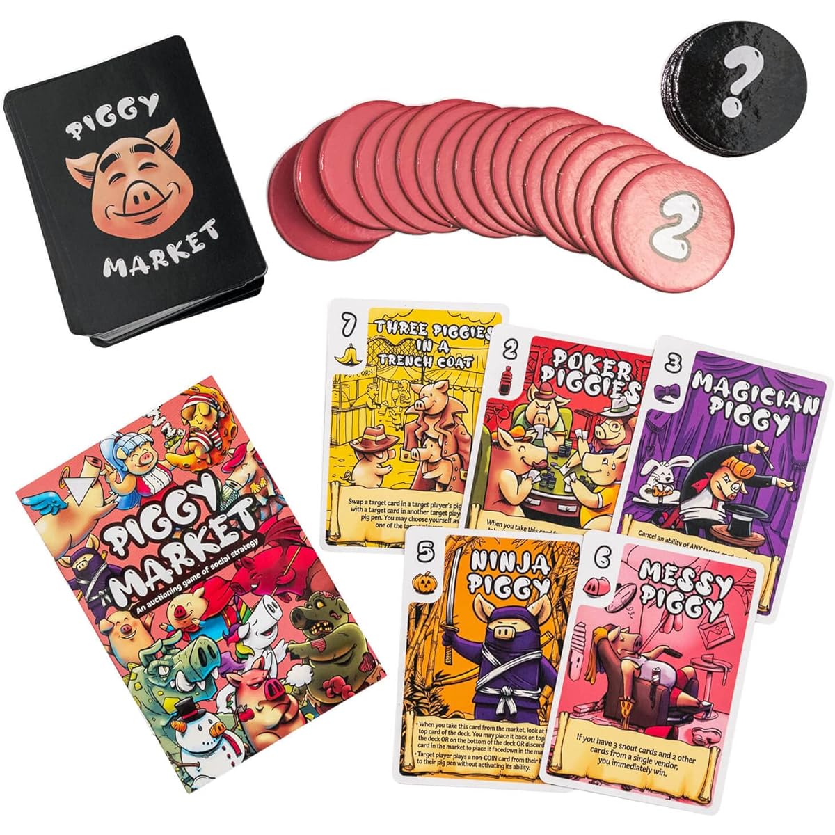 Piggy Market Fun Party Game - Social Strategy Auction Card Game