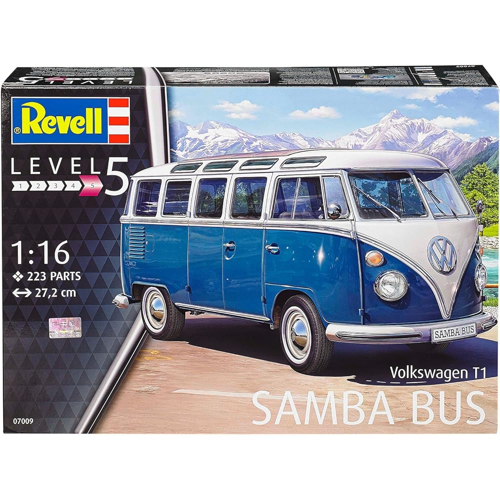 German Level 1/16 VW Type 2 T1 Samba Bus Plastic Model