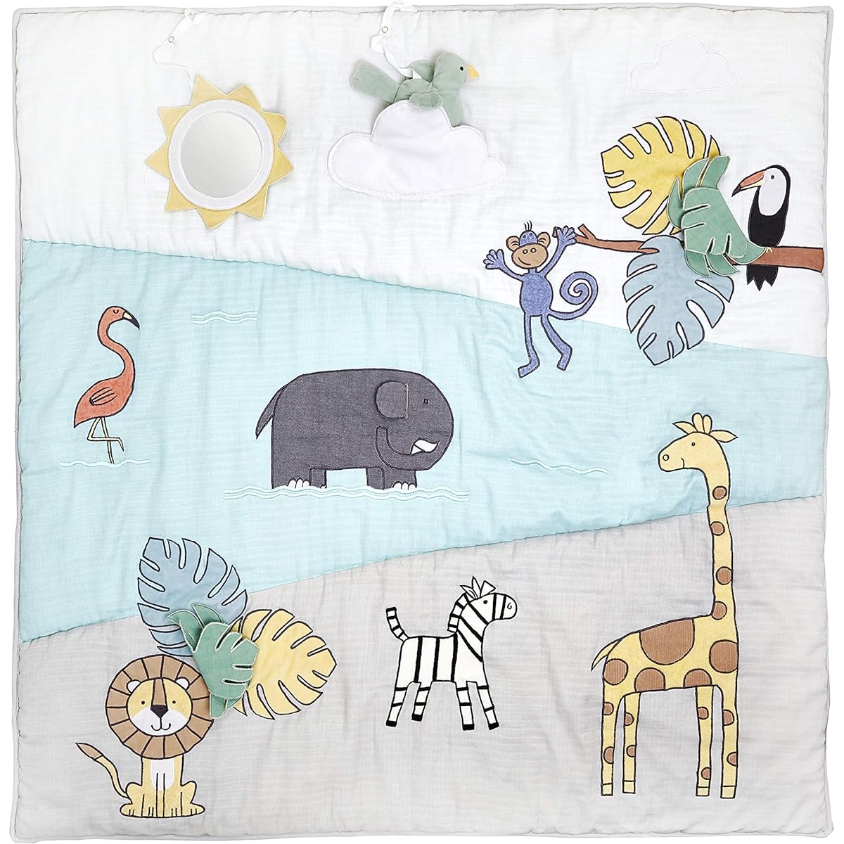 aden + anais (Authentic Japanese Product) Baby Gift Jungle Jam Playmat Baby Bonding Playmat 1 Piece Machine Washable Foldable 114x114cm Jungle Jam APMC10001J Jungle Jam 0 Months ~ Playmat 114x114cm (x 1)