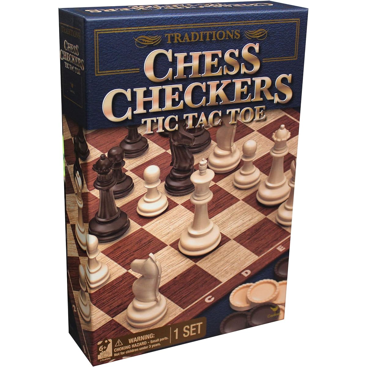 Cardinal Games - Traditional: Chess, Checkers and Tic Tac Toe Game Set
