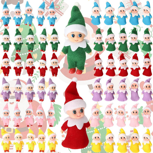 Syhood 60 Pieces Christmas Elf Plush Dolls Miniature Elf Dolls with Clothes Christmas Novelty Toys Elf Accessories Family Adult Gifts Christmas Advent Calendar Decorations Stocking Stuffers 12 Styles