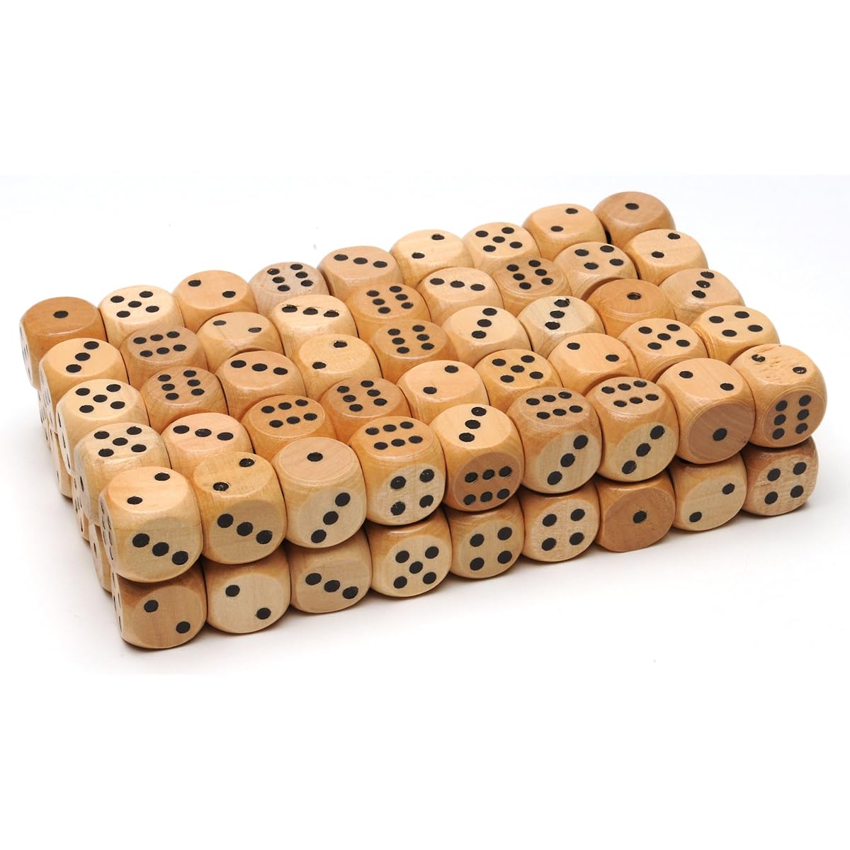 WE Games Wooden Dice with Rounded Corners - 100 Pack