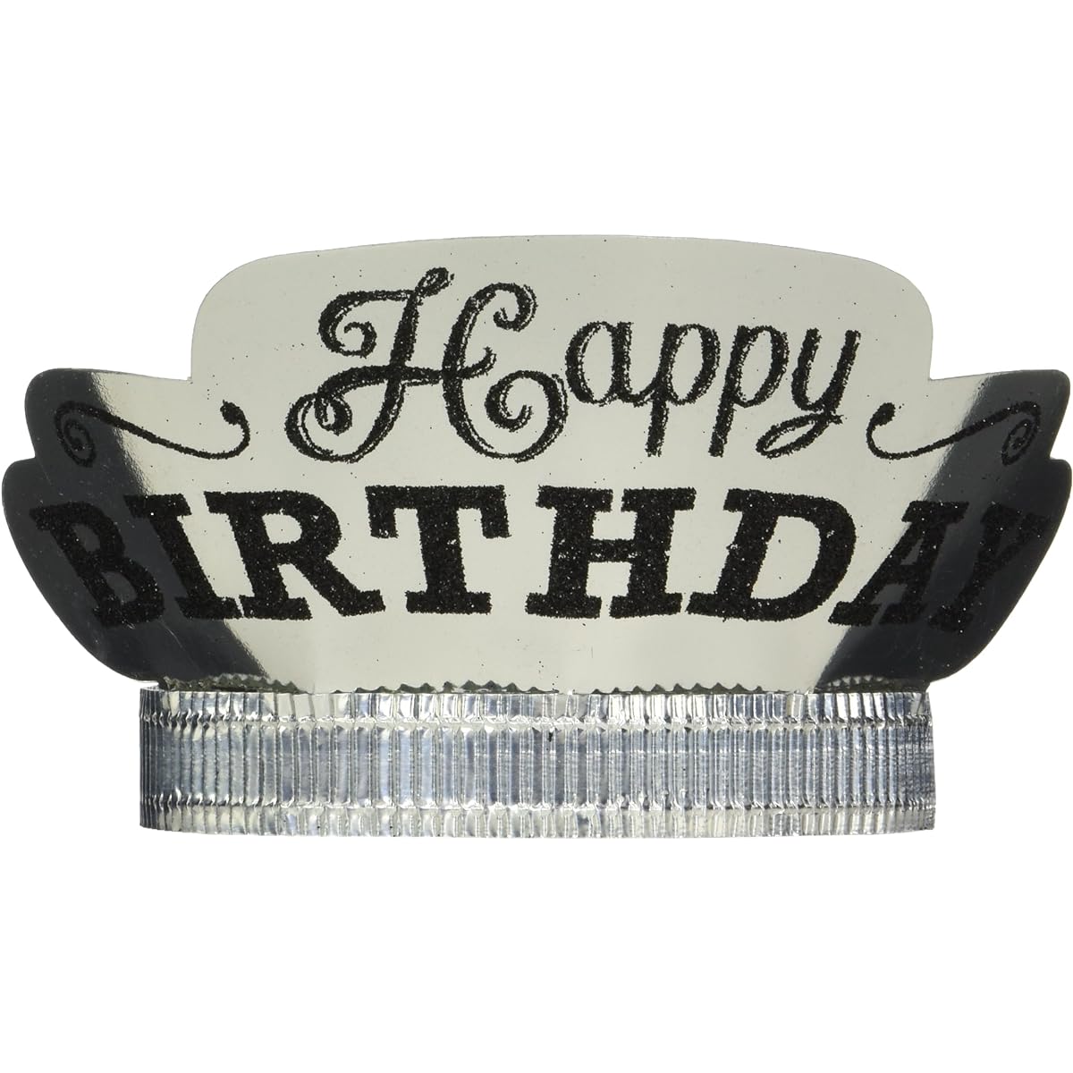 Black & White Happy Birthday Tiaras - /12
