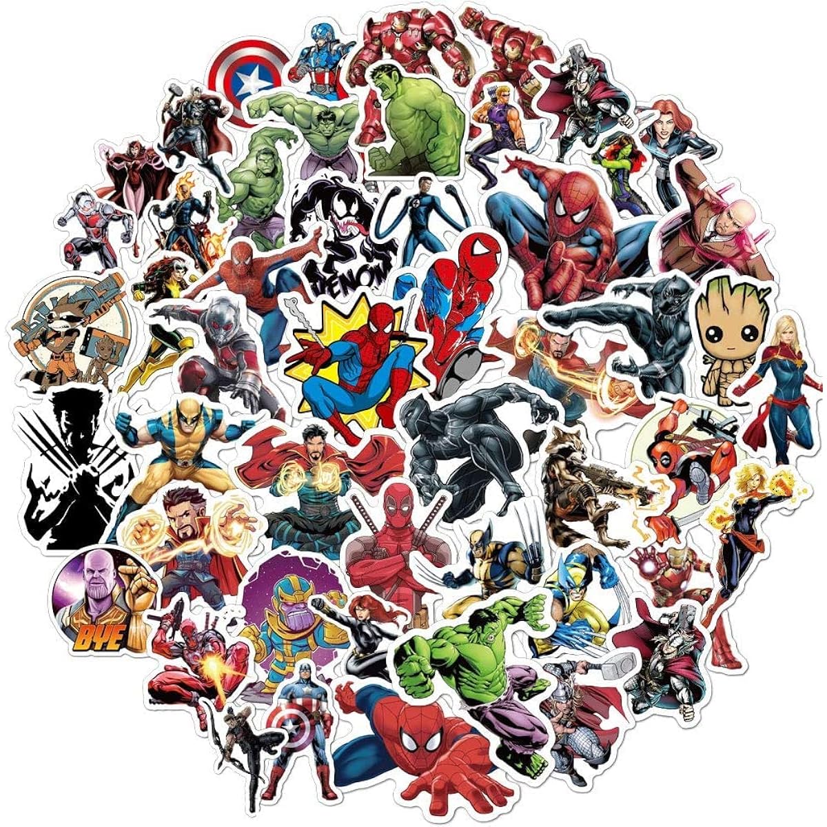 SEVONIO Superhero Avengers Stickers for Teens(104pcs) Comic Legends Stickers with Party Favors for Kids,Graffiti Waterproof Decals for Water Bottles Bikes Luggage Skateboard Package