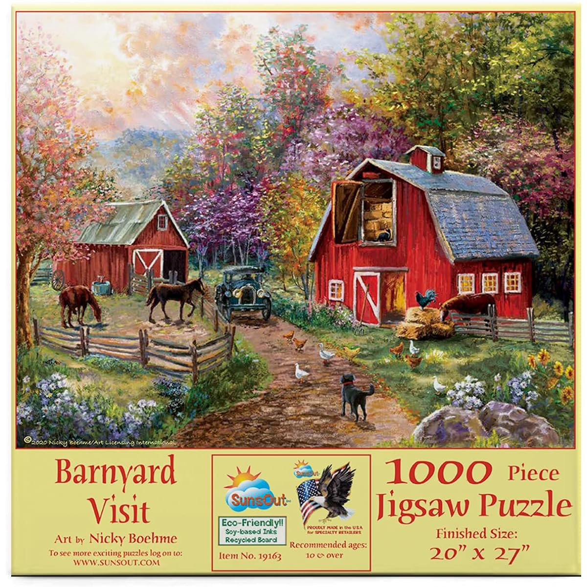 SUNSOUT INC Jigsaw Puzzle Barn Visit 1000 Piece