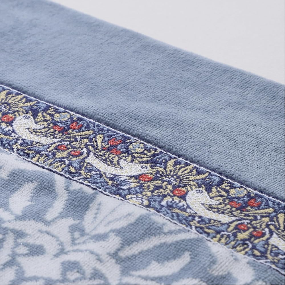Nishikawa Imabari Towel Blanket Single Washable 100% Cotton Morris Gallery Strawberry Thief Fluffy Soft Made in Japan Blue FR03120017