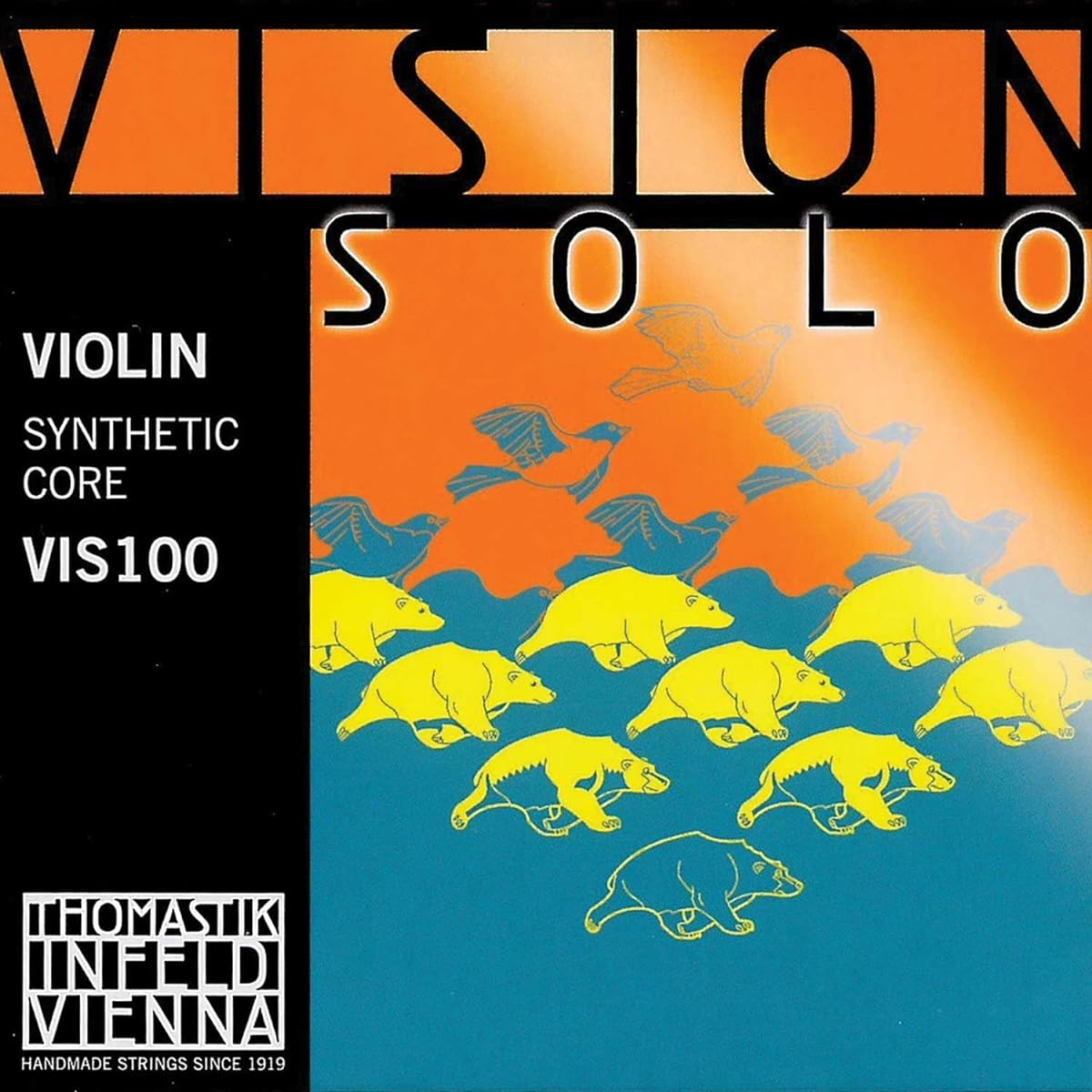 Thomastik Vision Solo 4/4 Violin String Set - Medium Gauge - with Aluminium Wound D String