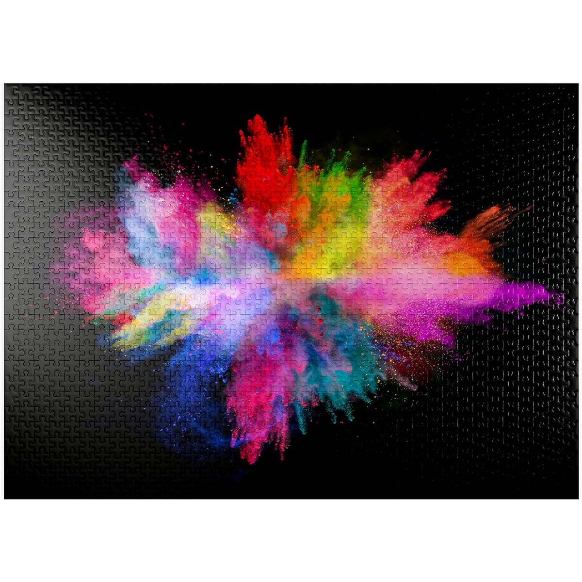 Powder Color Explosion on Black Background - Premium 1000 Piece Jigsaw Puzzle for Adults
