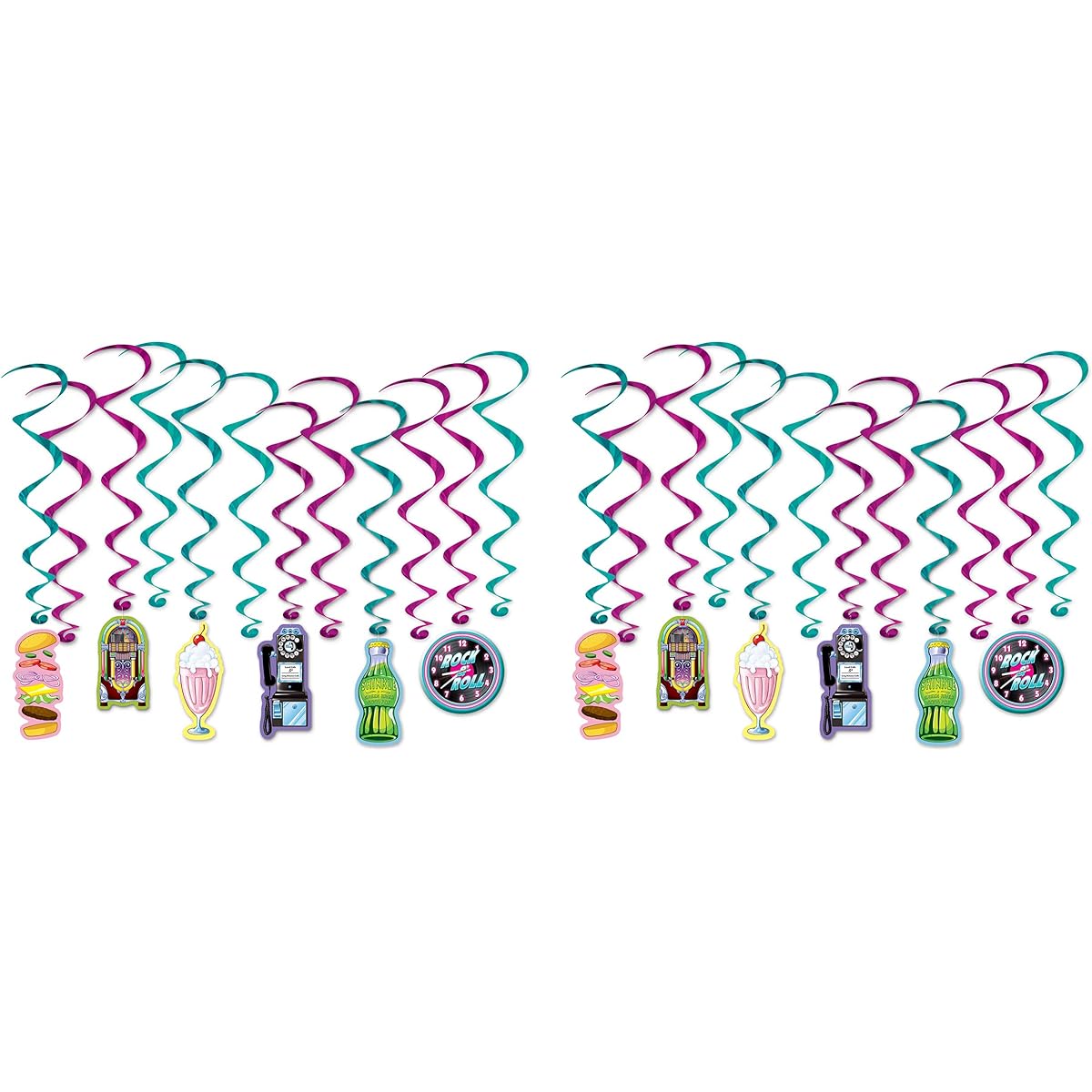Beistle 53471 Soda Shop Whirlpool 24 Piece 15"-29" Multicolor