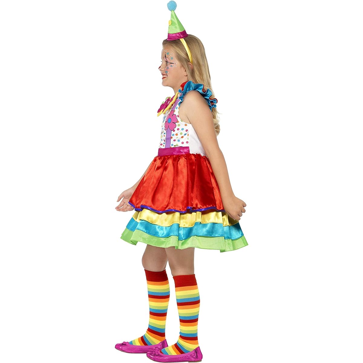 Deluxe Clown Girl Costume - Large Age 10-12