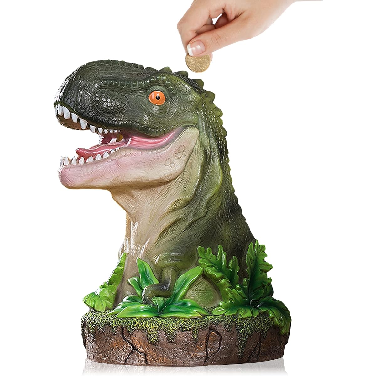 Dinosaur Piggy Bank, Piggy Bank for Boys, Kids Personalized Plastic Coin Bank for Boys Girls Adults Tyrannosaurus Rex Money Box Christmas Birthday Home Decoration
