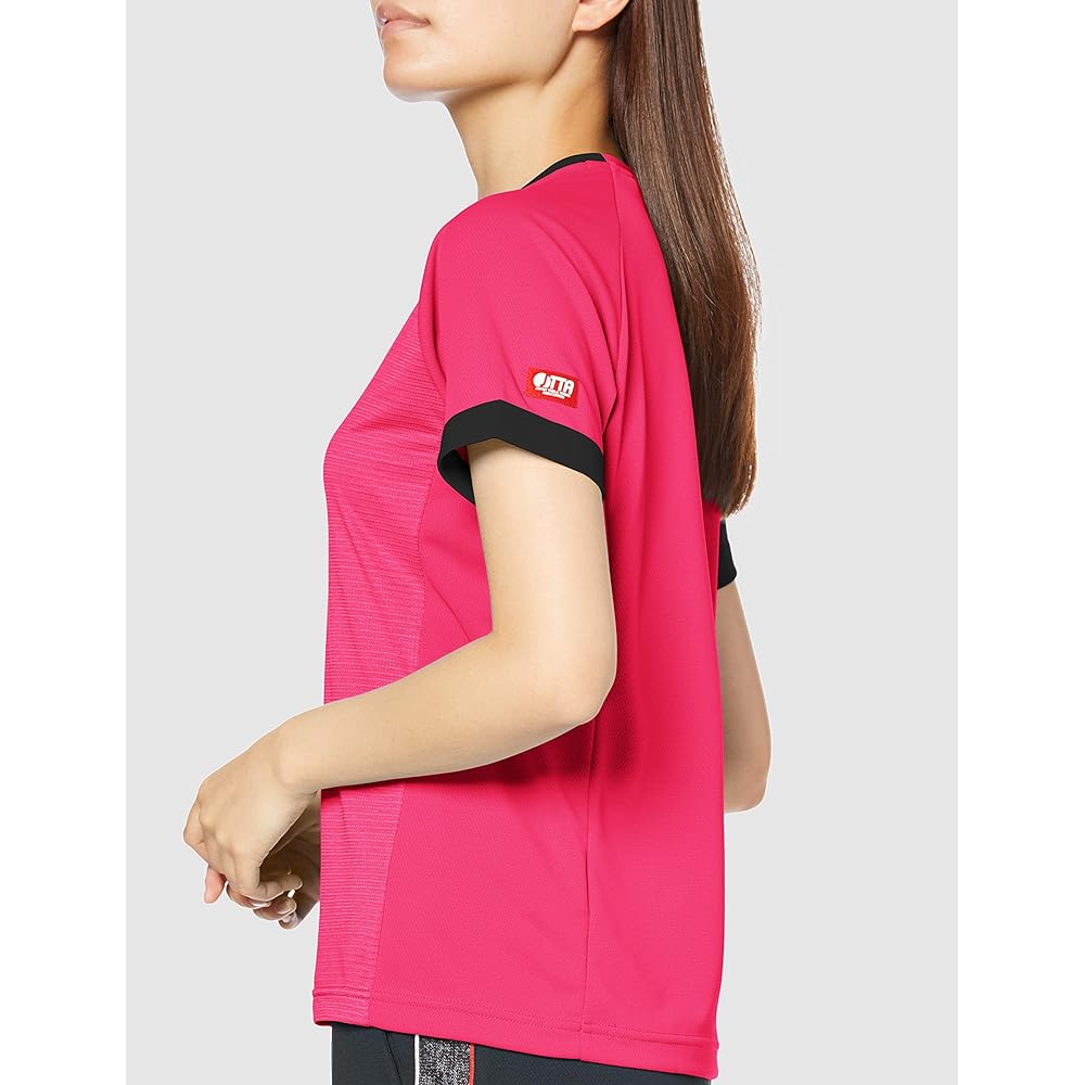 Mizuno 82JA0203 Women's Table Tennis Wear, Game Shirt, Short Sleeve, Easy to Move, Sweat Absorbent, Quick Drying, Standard JTTA Approved