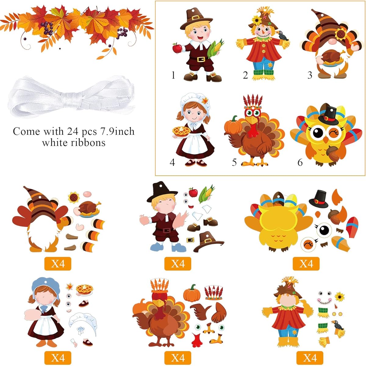 Fall Turkey Craft Kit Thanksgiving DIY Owl Craft for Kids Fall Scarecrow Craft Thanksgiving Fall Harvest Decorations Make Your Own Owl Harvest Halloween Crafts Home Class Games Activities
