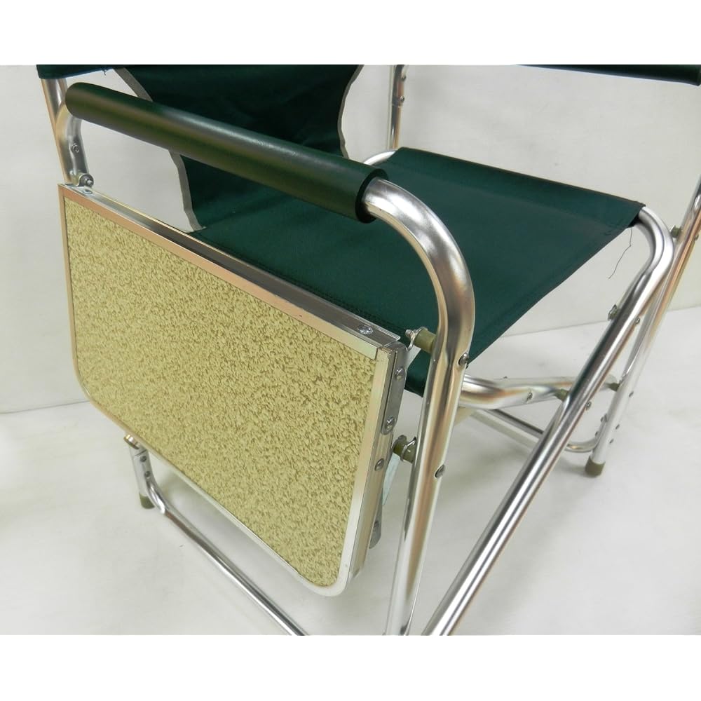CAPTAIN STAG Table CS Aluminum Director Chair with Side Table Green M-3870