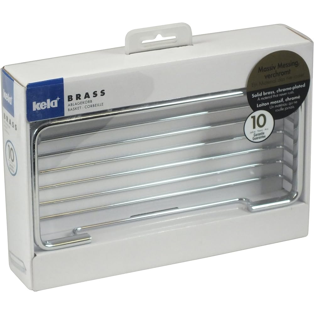 Kela Bathroom Rack Stainless Steel Size: 23 x 10.5 x H3.5cm Basket Brass 21918